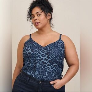 NWOT Torrid size 2 leopard print v-neck Georgette swing cami